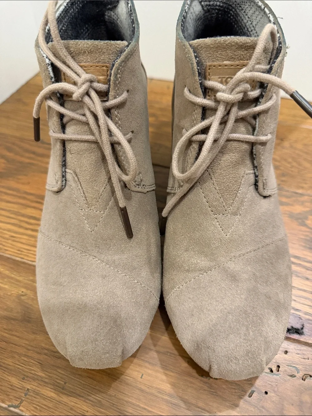TOMS Wedge Bootie in Taupe